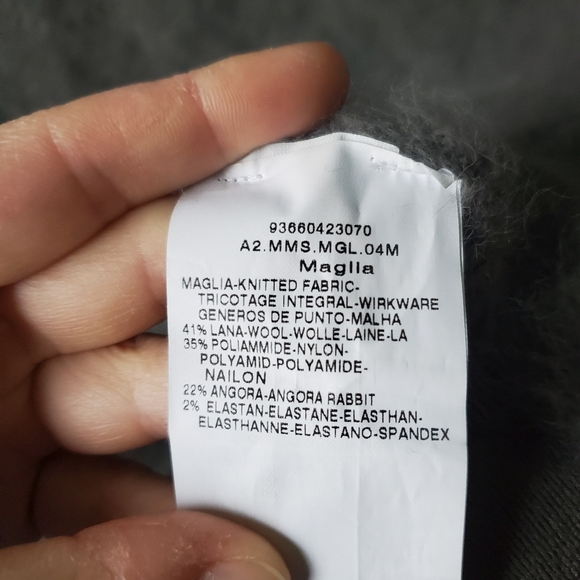 'S MaxMara Wool Angora Blend Fluffy Sweater Top Gray Size Small - Picture 4 of 6